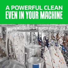 Dishwasher detergent pacs cleaning spray on racks with water droplets