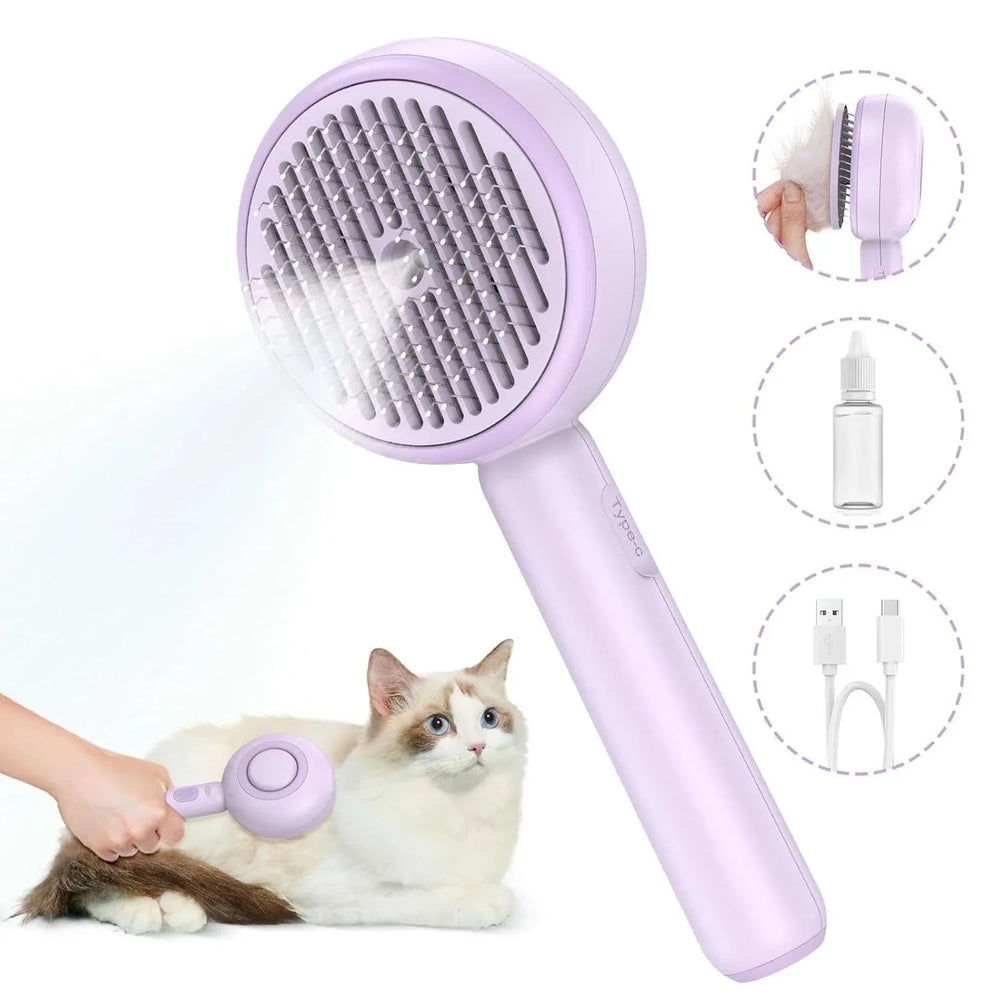 BEBANG Cat Steam Brush 3 in 1, One-Click Hair Removal Brush with Steam for Cats and Dogs - USA MEGA SHOP
