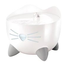 Catit Pixi cat drinking fountain, white bowl with light blue cat-face decals