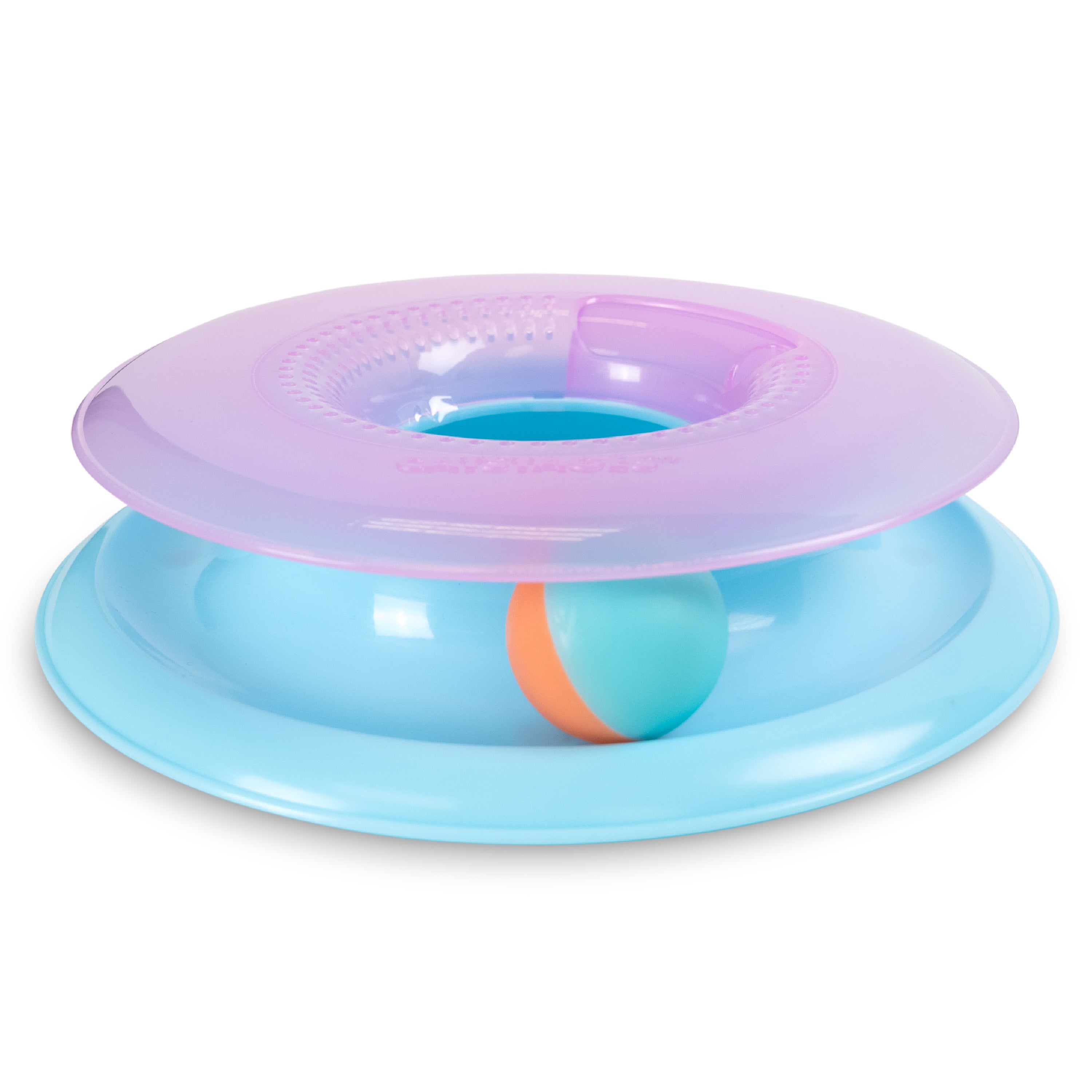 Catstages 2-in-1 Chirping Bird Interactive Cat Toy – Touch-Activated Toy with Sound and Ball Track Fun, Standalone Toy or Track Add-On, Purple