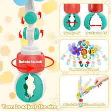 Baby play arch toy with adjustable clamp clips and rotating lock attachment