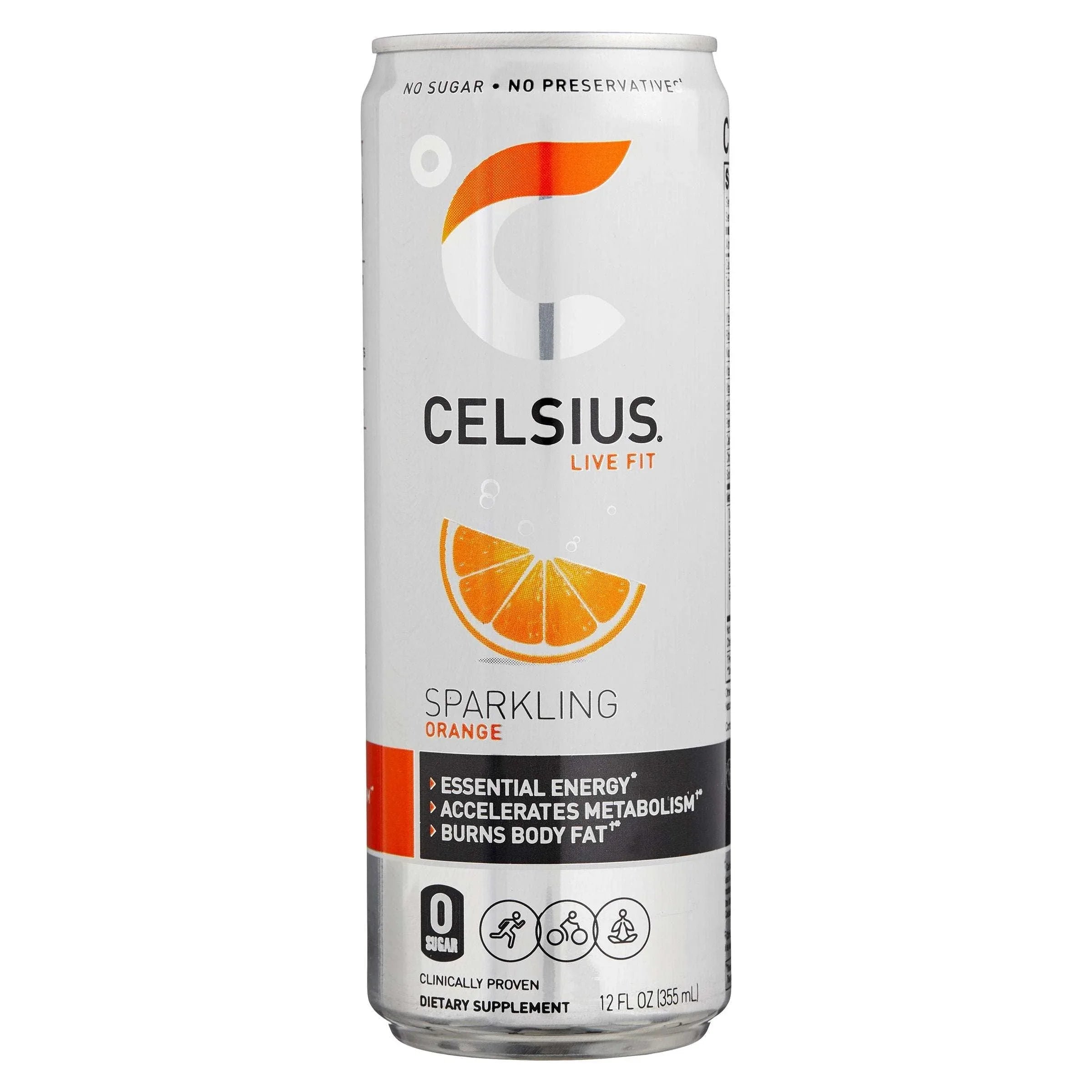 Celsius Sparkling Energy Drink, Orange, 12 fl oz, 24-count - USA MEGA SHOP