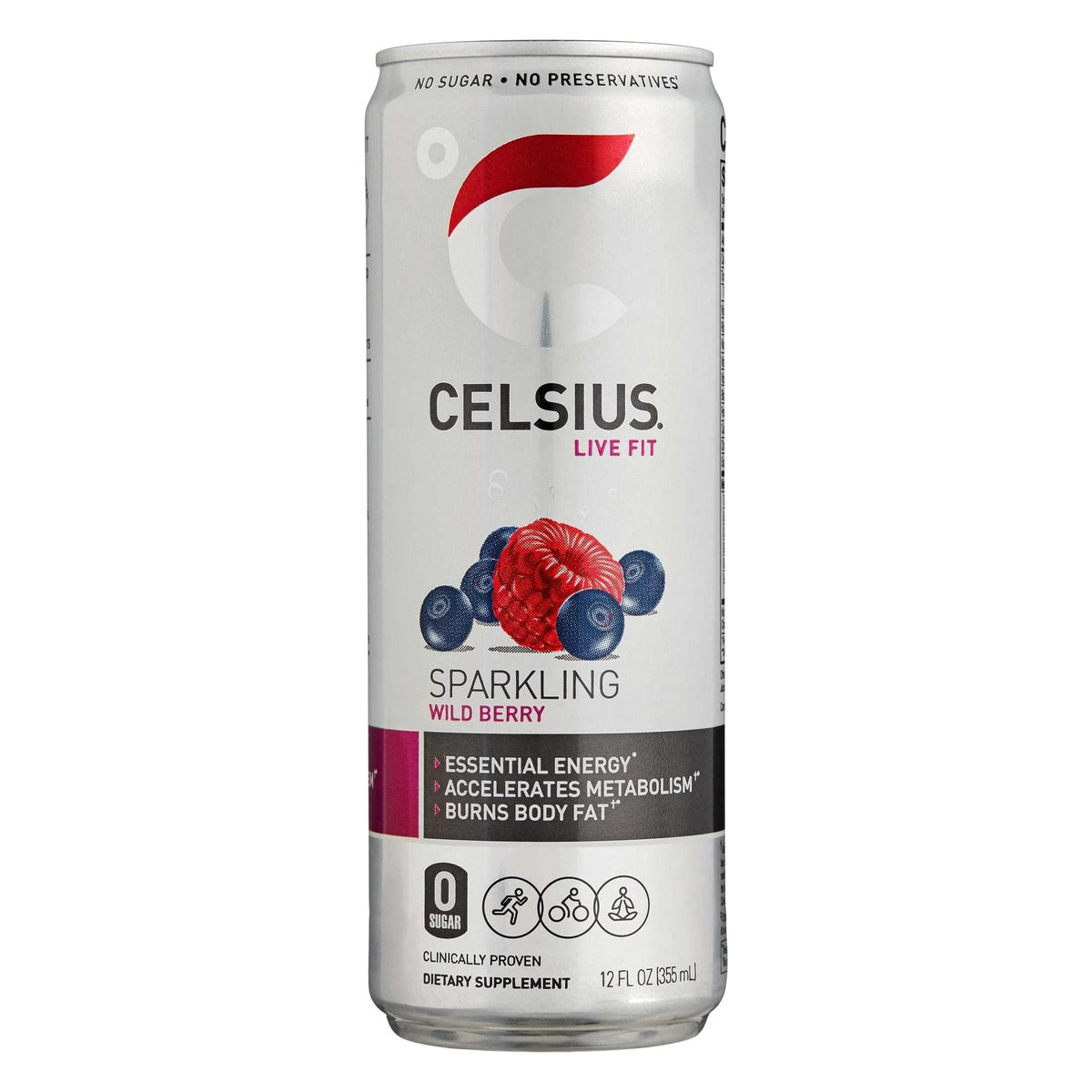 Celsius Sparkling Energy Drink, Wild Berry, 12 fl oz, 24-count - USA MEGA SHOP