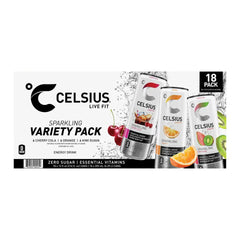 Celsius Sparkling Energy Drink, Core Variety Pack, 12 fl oz, 18-count - USA MEGA SHOP