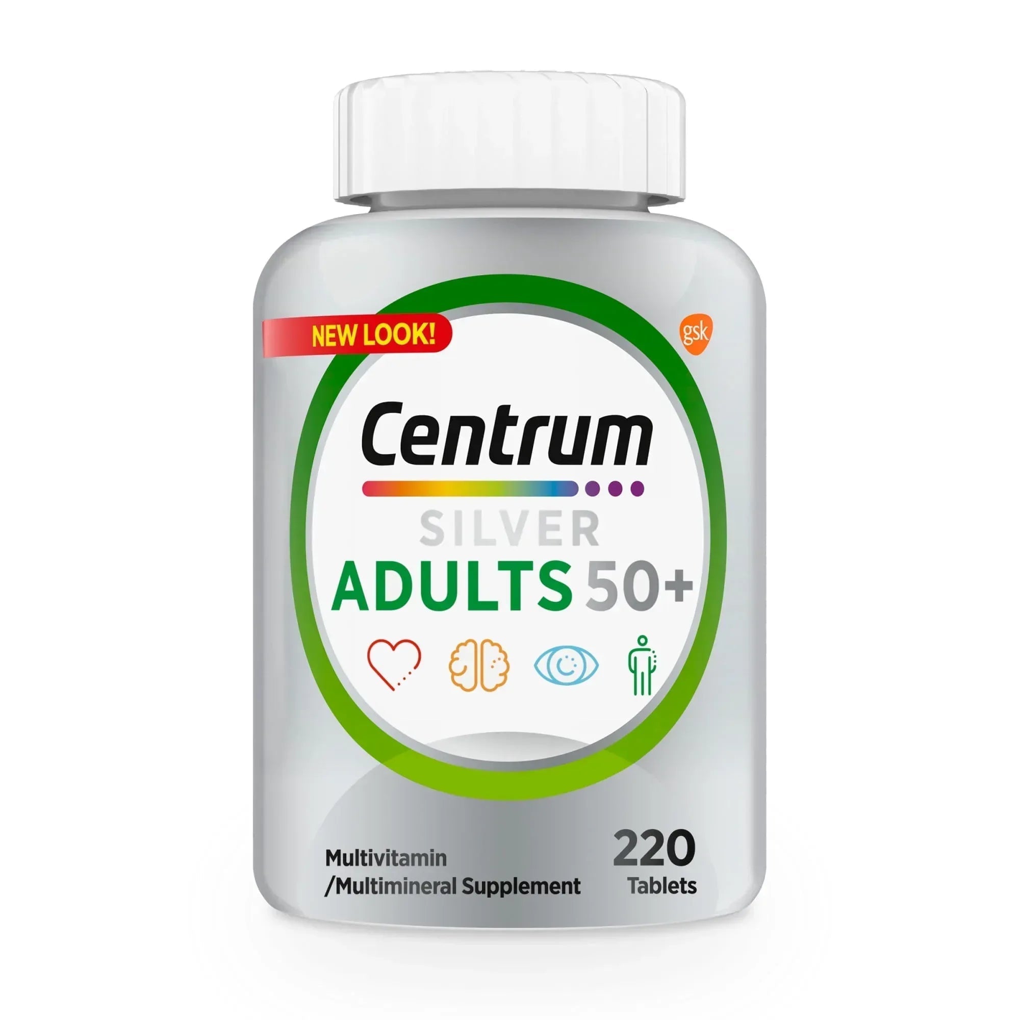 Centrum Silver Adults 50 Plus Multivitamin with Vitamins C, D, and E, 125 Count
