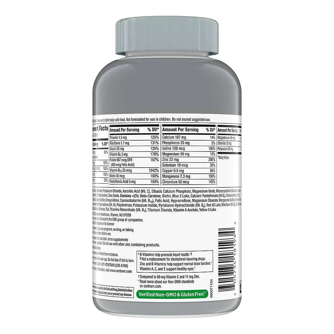 Centrum Silver Adults 50+ Multivitamin Supplement Tablets, 325 Count