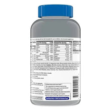 Centrum Silver Men multivitamin bottle back label with Supplement Facts and barcode