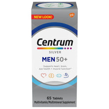 Centrum Silver Men 50+ multivitamin bottle, 65 tablets