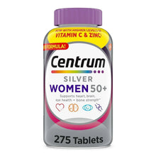 Centrum Silver Women 50+ multivitamin bottle with 275 tablets and purple cap