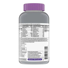 Centrum Silver Women multivitamin bottle, back label with supplement facts