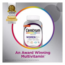 Centrum Silver Women multivitamin award promo card with bottle graphic