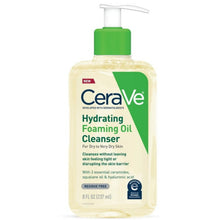 CeraVe hydrating foaming oil cleanser bottle with white pump and green cap
