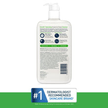 CeraVe hydrating cream-to-foam cleanser back label with barcode and pump