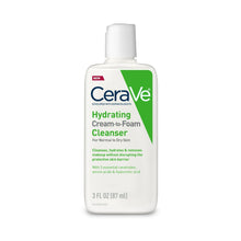 CeraVe hydrating cream-to-foam cleanser bottle with pump dispenser