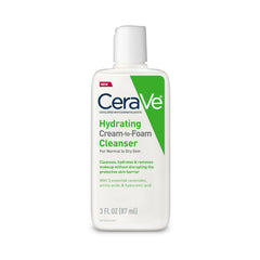 CeraVe Travel Size Hydrating Cream-to-Foam Facial Cleanser for Normal to Dry Skin
