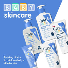 CeraVe Baby skincare set with multiple bottles and tubes, includes moisturizing lotion