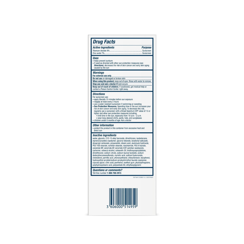 Sunscreen Drug Facts label panel