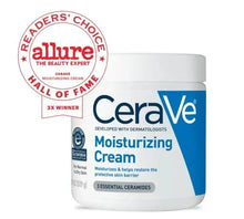 CeraVe Moisturizing Cream jar with Allure seal, blue label