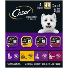 Cesar classic loaf in sauce 4-flavor 48-count wet dog food box