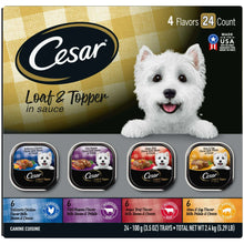 Cesar Loaf & Topper in sauce variety pack box, 4 flavors, 24 count trays