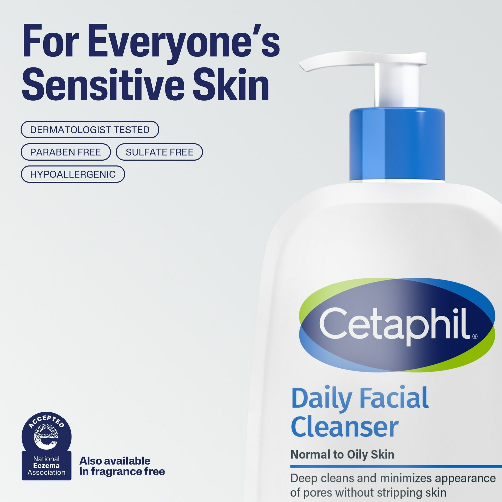 Cetaphil Daily Facial Cleanser for Sensitive, Combination to Oily Skin Cleanser