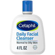 Cetaphil Daily Facial Cleanser bottle, blue pump and white body, 4 fl oz