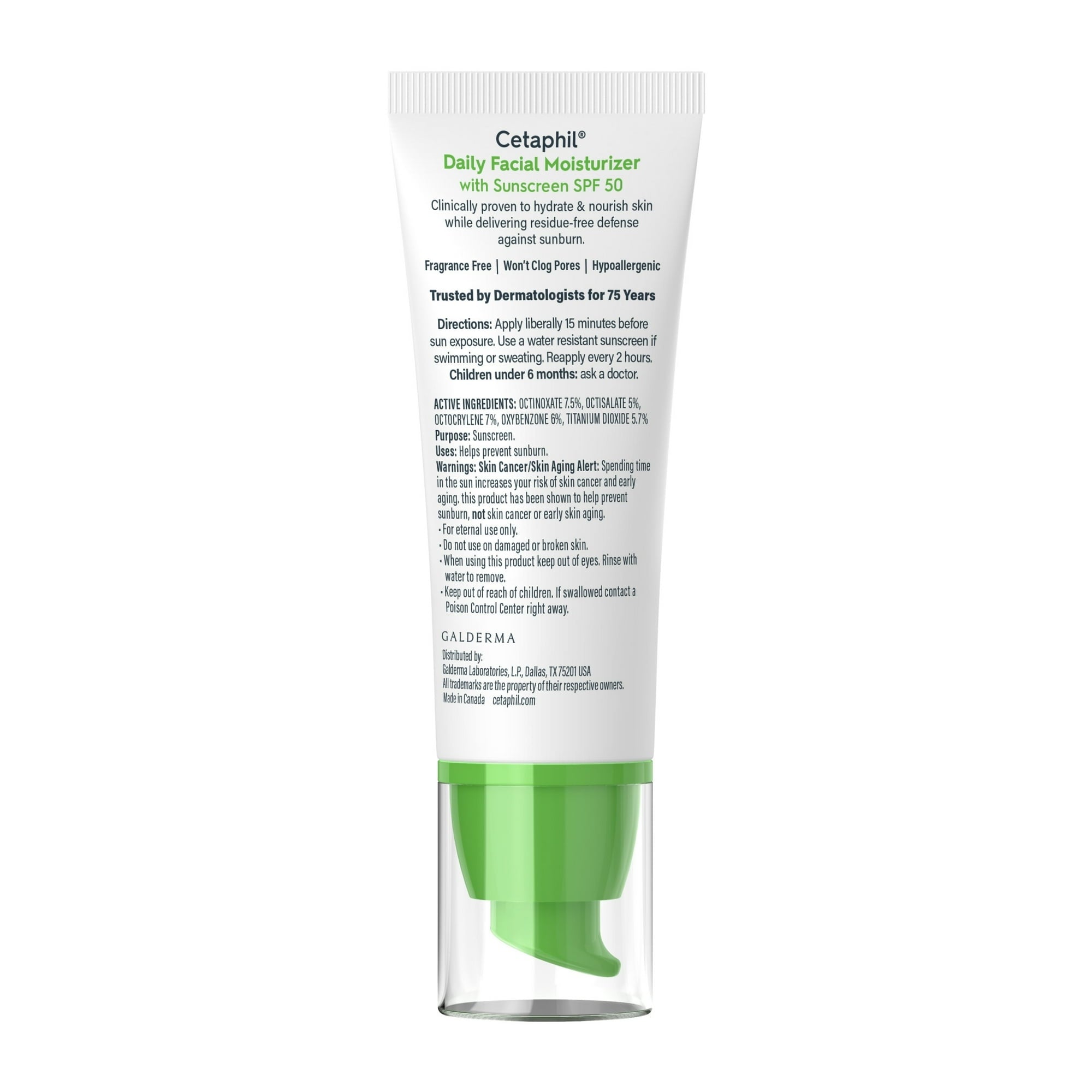 Cetaphil Daily Facial Moisturizer Lotion, Broad Spectrum SPF 50, 1.7 fl oz