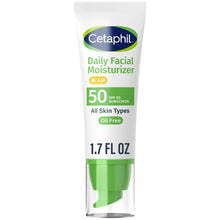 Cetaphil daily facial moisturizer SPF 50 tube, green label, 1.7 fl oz