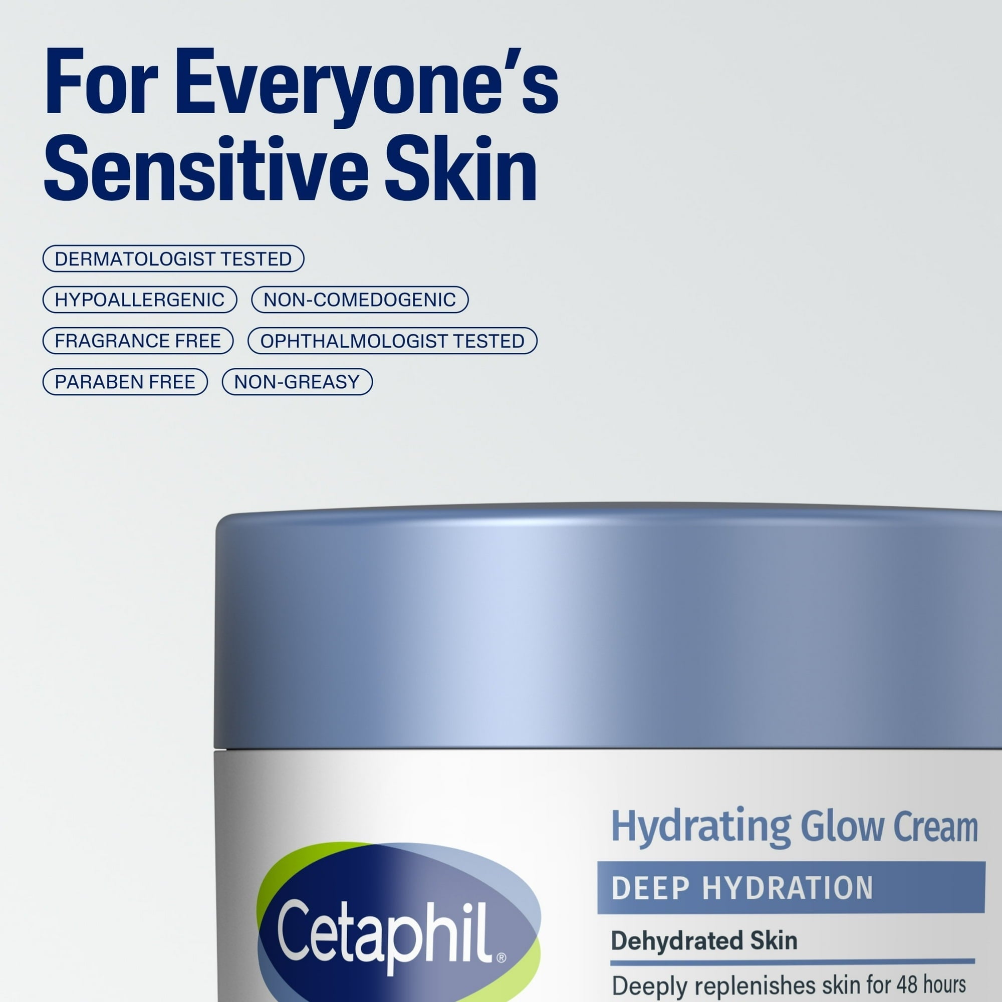 Cetaphil Deep Hydration Healthy Glow Daily 48 Hour Face Cream Moisturizer, 1.7 fl oz