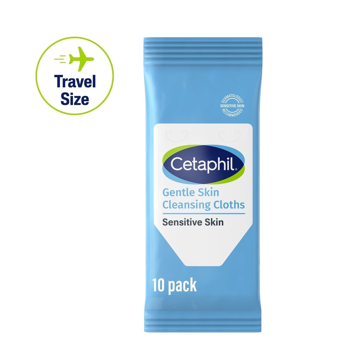 Cetaphil Gentle Skin Travel Size Facial Cleansing Cloth Wipes for Face and Body, Fragrance Free, 10 ct (3 Pack)