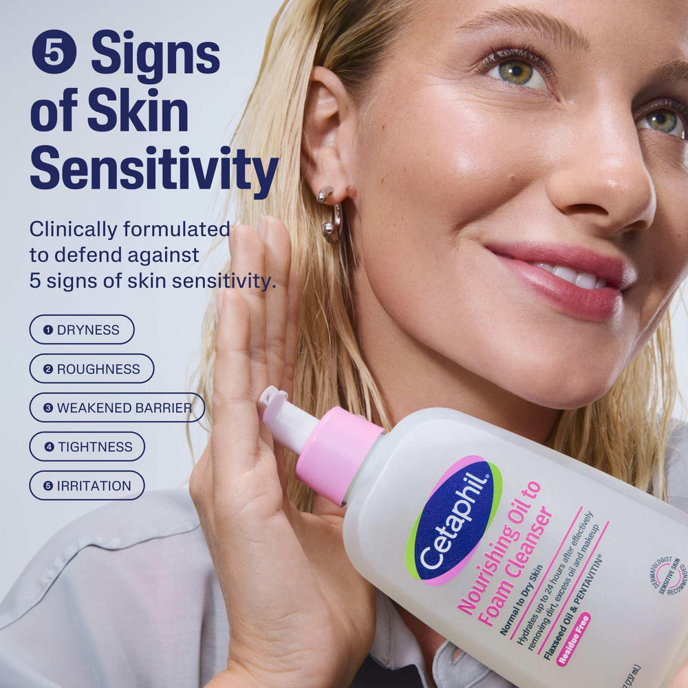 Cetaphil Nourishing Oil to Foam Facial Cleanser for Normal to Dry Skin, up to 24 Hour Hydration, 8 fl oz - USA MEGA SHOP