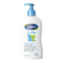 Cetaphil Baby Daily Lotion pump bottle with calendula, vitamin E, and sunflower oils
