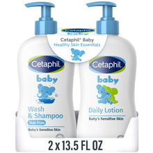 Cetaphil Baby Healthy Skin Essentials wash & shampoo and daily lotion, two bottles set