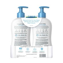 Cetaphil Baby Healthy Skin Essentials bottles, back labels with product details