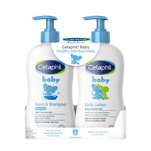 Cetaphil Baby Healthy Skin Essentials wash & shampoo and daily lotion, 2 pump bottles