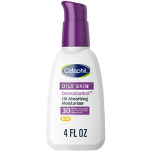 Cetaphil DermaControl oil absorbing moisturizer SPF 30 bottle with purple pump