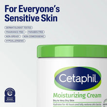 Cetaphil moisturizing cream jar with green lid on front of 2-pack box