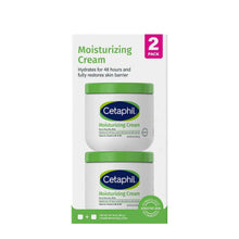 Cetaphil moisturizing cream 2-pack box with two white jars, green lids