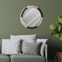 Chadwick 30" Round Wood Mirror - USA MEGA SHOP