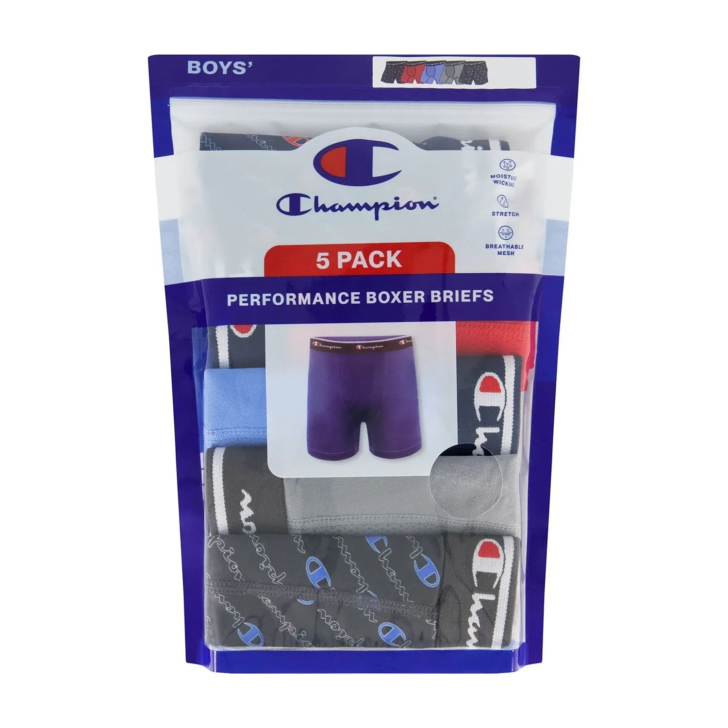 Champion Boys 5-Pack Performance Boxer Brief - USA MEGA SHOP