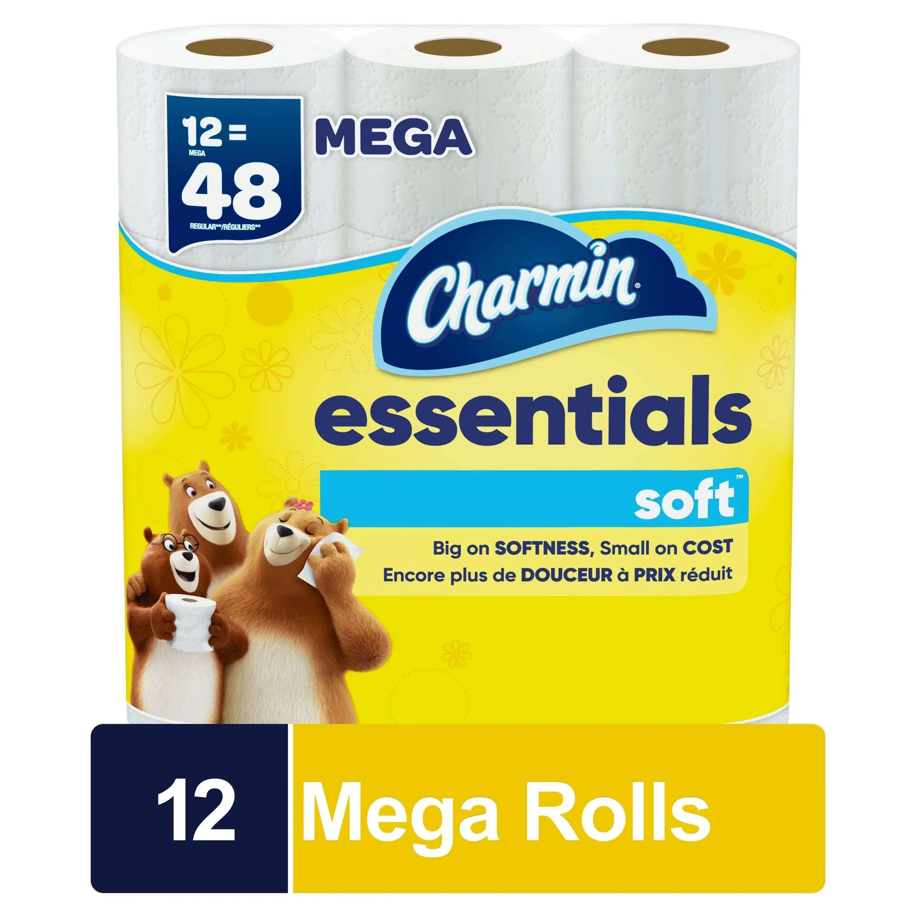 Charmin Essentials Soft Toilet Paper 6 Mega Rolls, 330 Sheets Per Roll