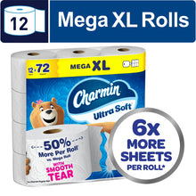 Toilet paper multipack, Mega XL 12 rolls, 2-ply bath tissue