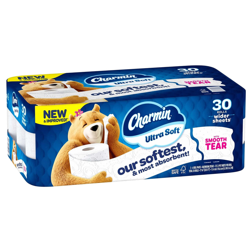 Charmin Ultra Soft Bath Tissue, 2-Ply, 213 Sheets, 30 Rolls - USA MEGA SHOP