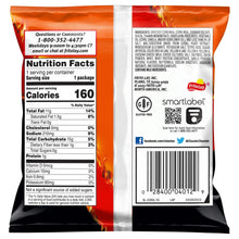 Flamin' Hot Cheetos nutrition facts and barcode on back of snack bag