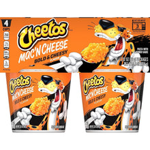 Cheetos Mac 'n Cheese cup multipack, orange and black Bold & Cheesy packaging.