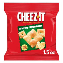 Cheez-It White Cheddar baked snack cracker pouch, 1.5 oz, red bag with crackers