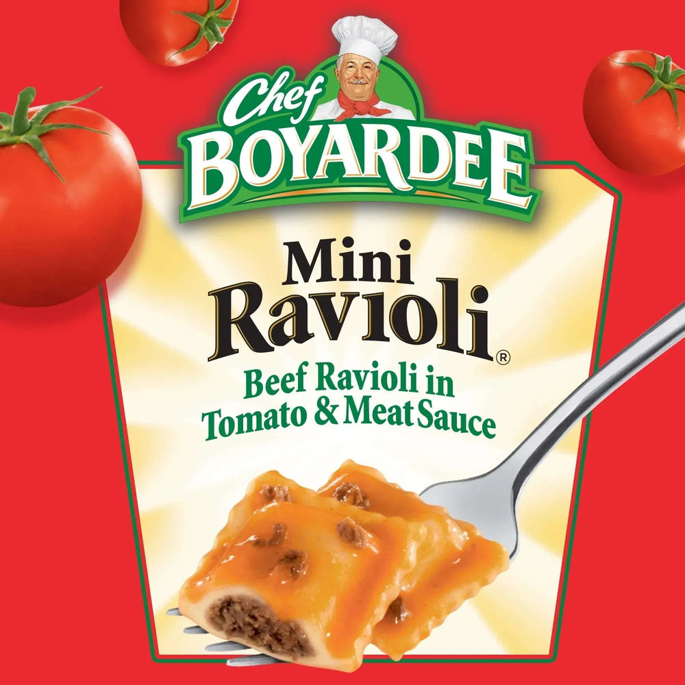 Chef Boyardee Mini Ravioli, Beef Ravioli in Pasta Sauce, Ready-to-Eat Meal, 15 oz. Can - USA MEGA SHOP