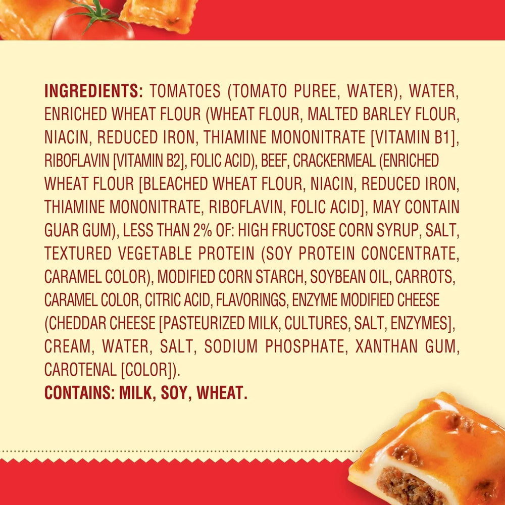 Chef Boyardee Mini Ravioli, Beef Ravioli in Pasta Sauce, Ready-to-Eat Meal, 15 oz. Can - USA MEGA SHOP