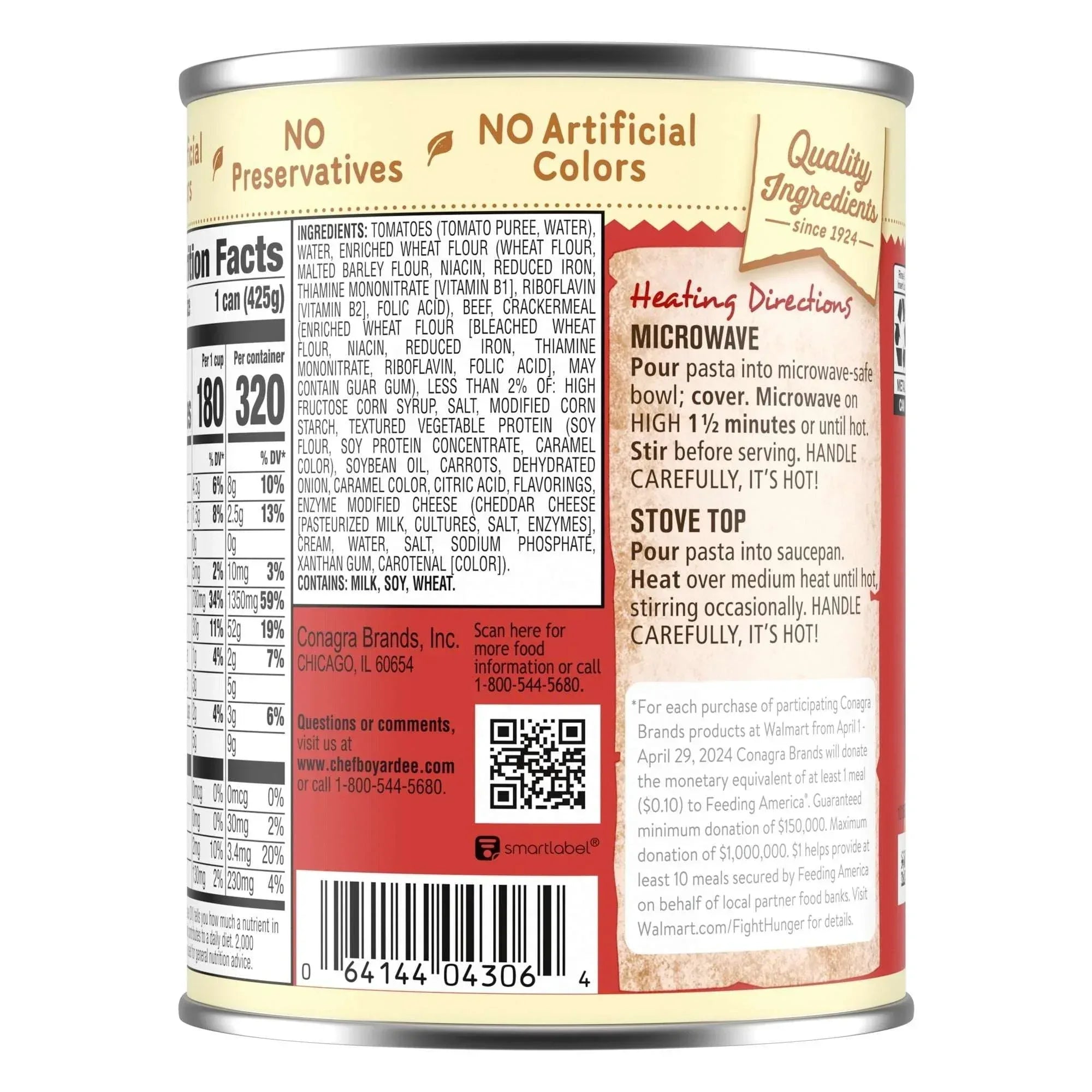 Chef Boyardee Mini Ravioli, Beef Ravioli in Pasta Sauce, Ready-to-Eat Meal, 15 oz. Can