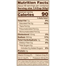 Nutrition Facts panel for sausage gravy, serving size 1/4 cup and calories 90.
